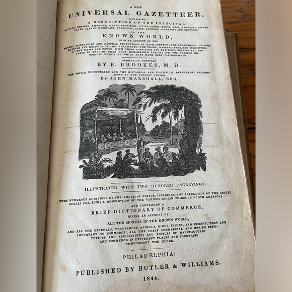 Antiquarian Book NEW UNIVERSAL GAZETTEER c1844 w/200 Engravings LOADED W/HISTORY - Picture 2 of 10